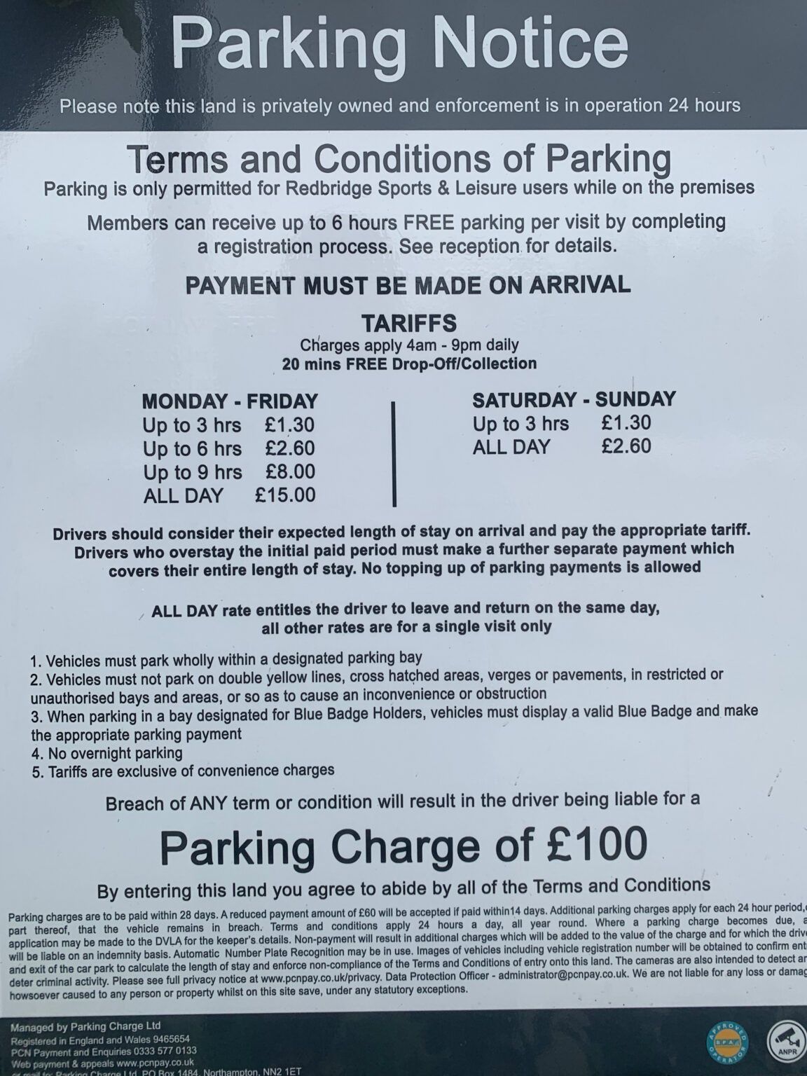 Car Parking Redbridge Sports & Leisure