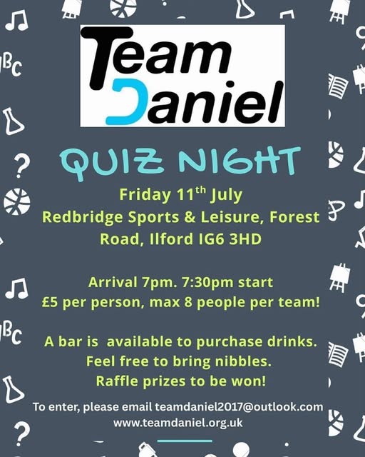 Team Daniel: Charity Quiz Night at RSL - Fri 11th July